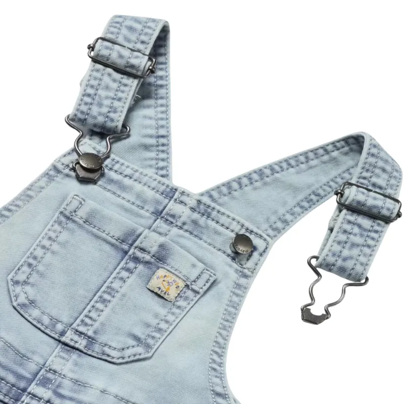 Mayoral - Baby Soft Denim Shorts Overalls in Light Blue (12mo)