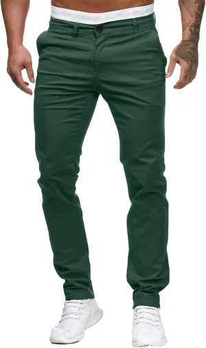 Men's Chino Pants Casual Stretch Waist Tapered Trousers with Pockets Loose Fit Joggers Pockets Tapered Sweatpants
