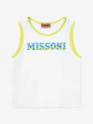 Missoni Boys Logo Sleeveless Top in White