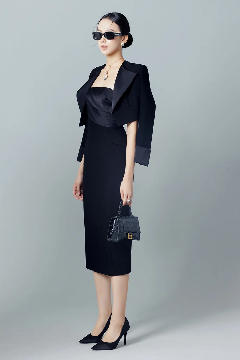 Patricia Pencil Long Sleeved Twill Calf Length Set
