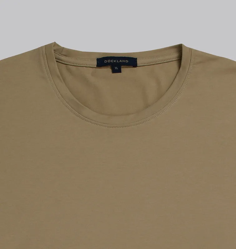 Premium Round-Neck Tshirt  - BEIGE- Available in store