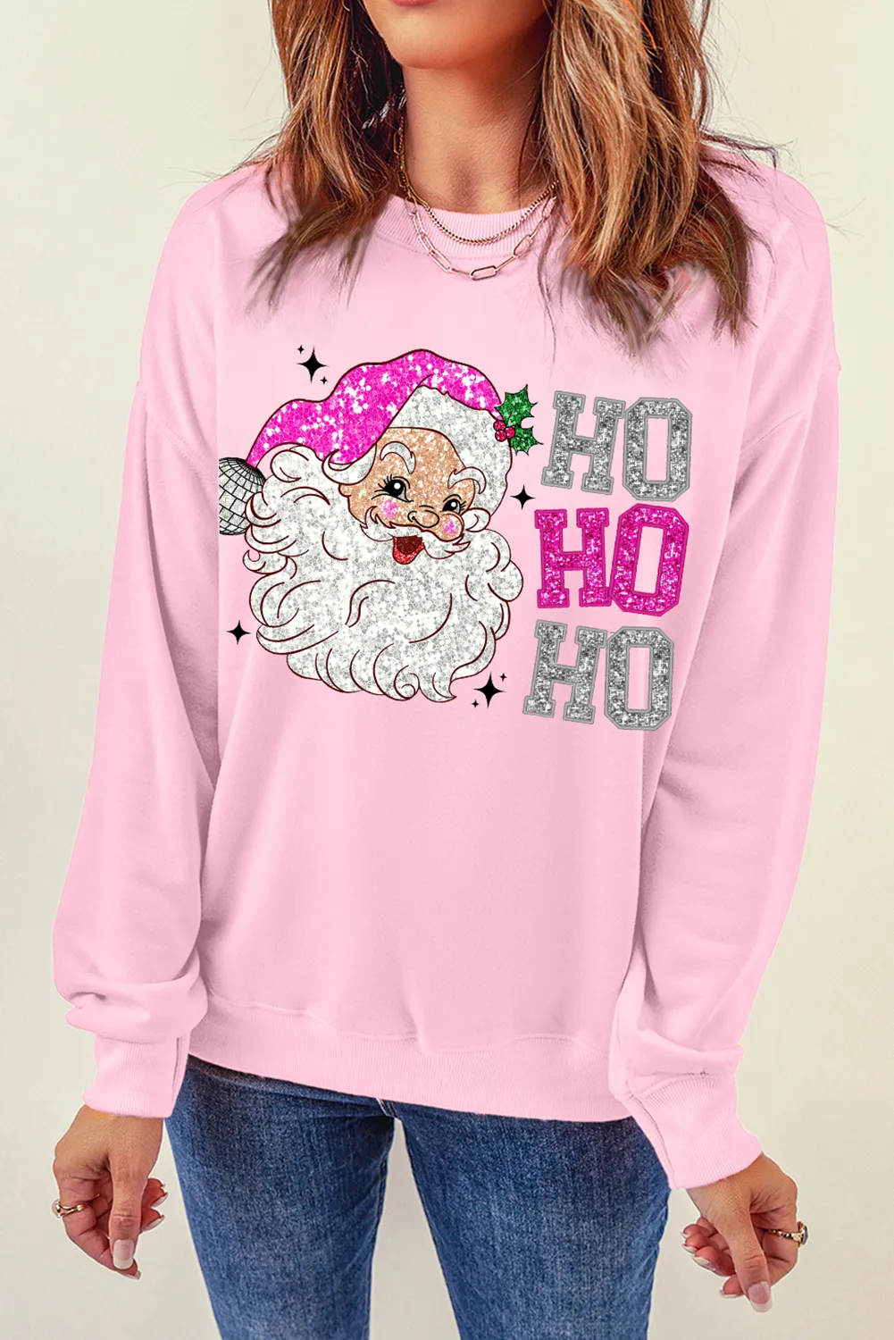 Santa Claus "HO, HO, HO." Christmas Graphic Sweatshirt