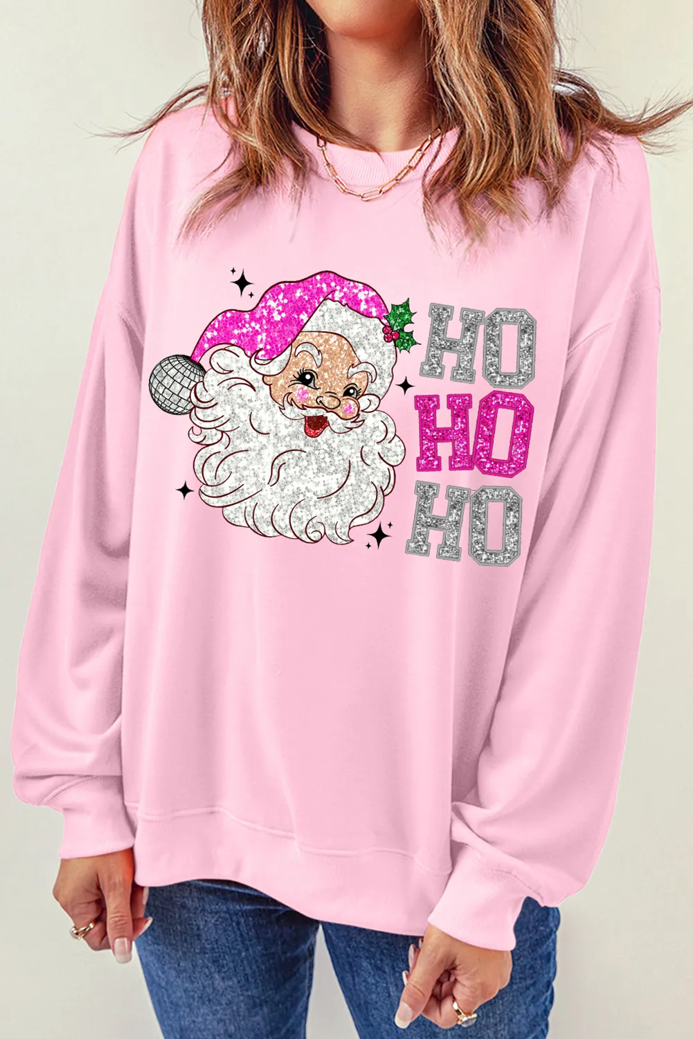 Santa Claus "HO, HO, HO." Christmas Graphic Sweatshirt