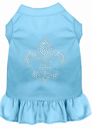 Silver Fleur De Lis Rhinestone Dress Baby Blue Med (12)