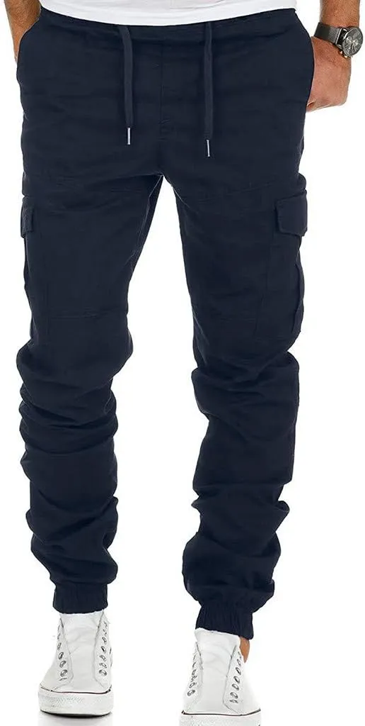 Sweatpants for Men with Pockets Men's Casual Cargo Pants Loose Fit Jogger Sweatpants Tactical Work Pants Multi Pocket