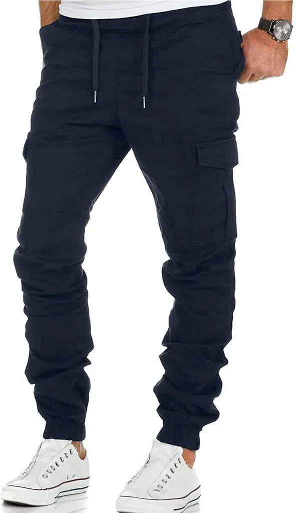 Sweatpants for Men with Pockets Men's Casual Cargo Pants Loose Fit Jogger Sweatpants Tactical Work Pants Multi Pocket
