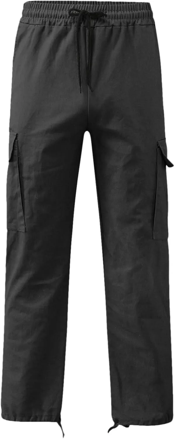 Vickyleb Men's Cargo Pants Casual Athletic Hiking Pants Joggers Loose Fit Cotton Straight Workout Sweatpants for Men