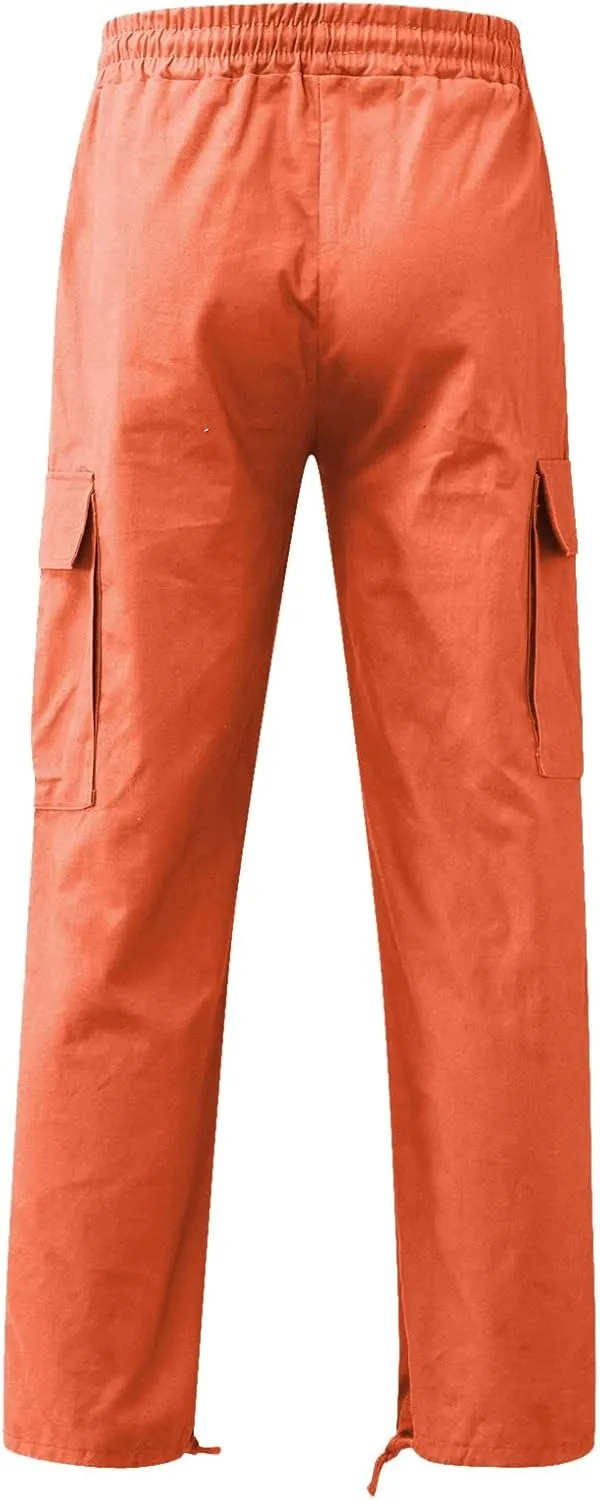 Vickyleb Men's Cargo Pants Casual Athletic Hiking Pants Joggers Loose Fit Cotton Straight Workout Sweatpants for Men