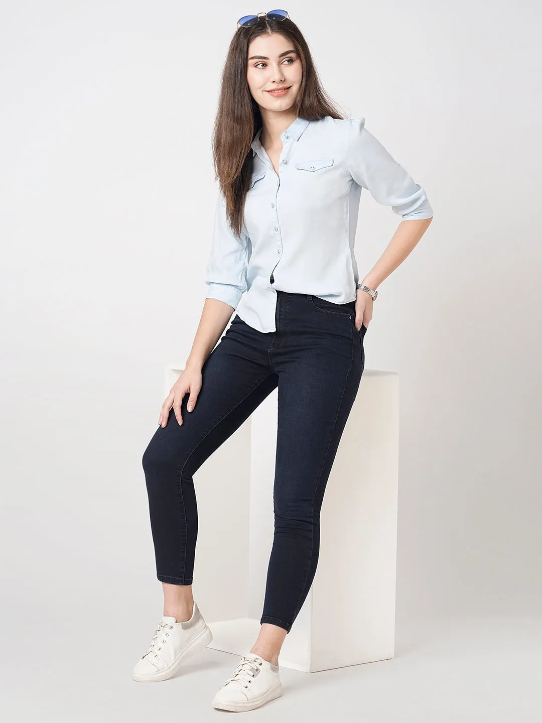 Women Sky High-Rise Skinny Fit Jeans