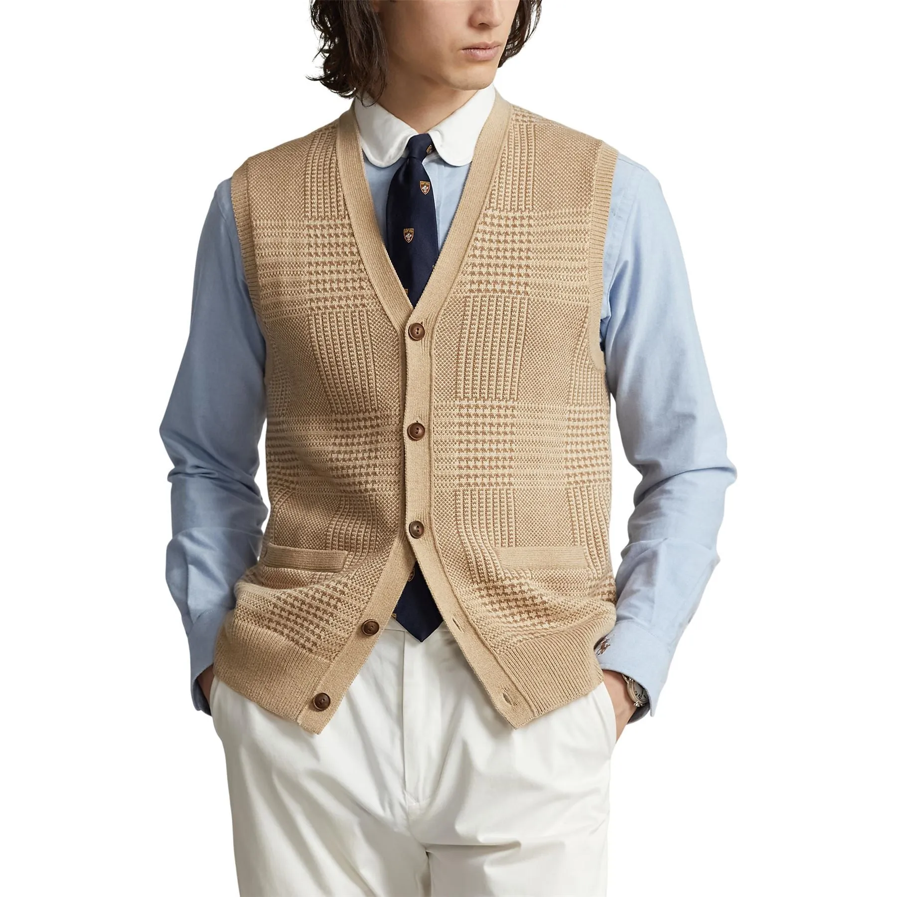x TRENDYGOLF Cotton Blend Vest Tan Multi - SS24